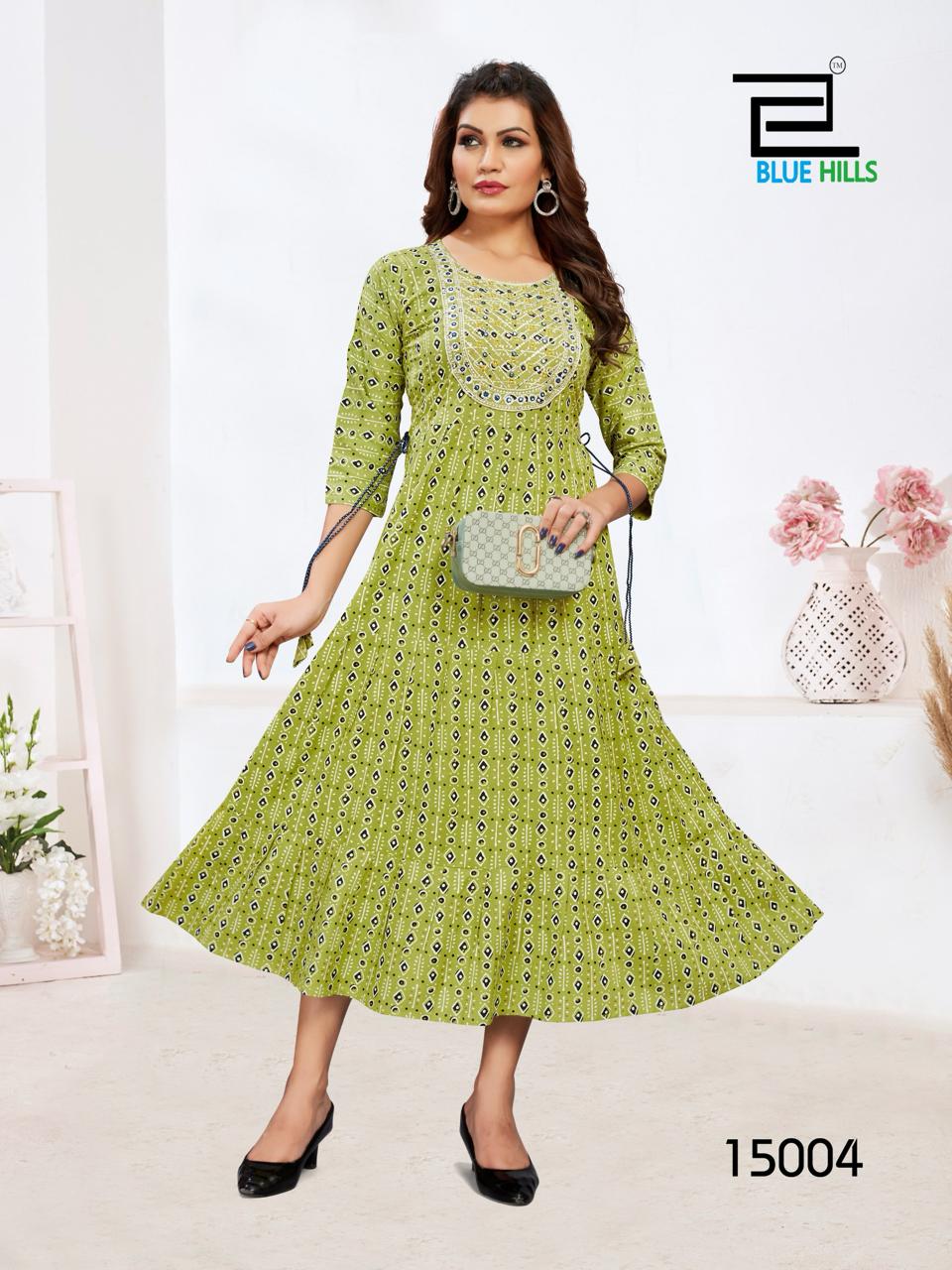 Sarfaraz Vol 15 By Blue Hills Long Printed Kurtis Wholesale Market In Surat With Price